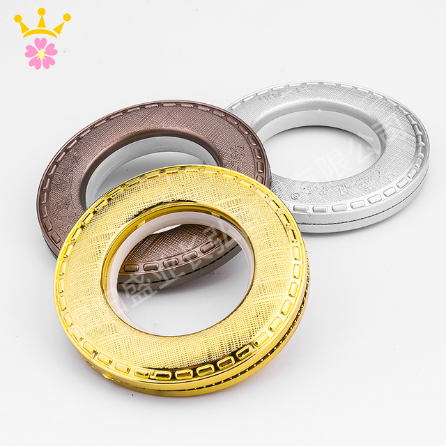 حلقة حبة كاتم الصوت 76 ملم ، تصميم جديد ، ثقب الستار ، تركيب قضيب روماني ، مشبك بلاستيكي