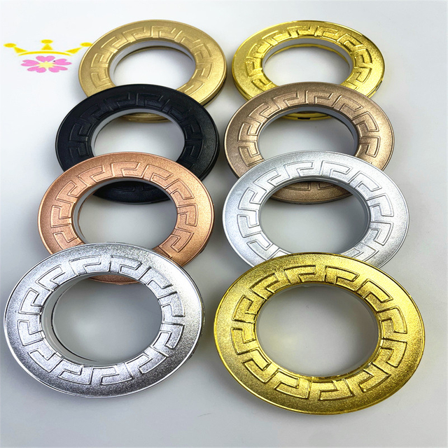 تصميمات جديدة لستائر الستائر حلقات الستائر العيينة حلقات الستار البلاستيكية تجهيزات قضبان الرومانية