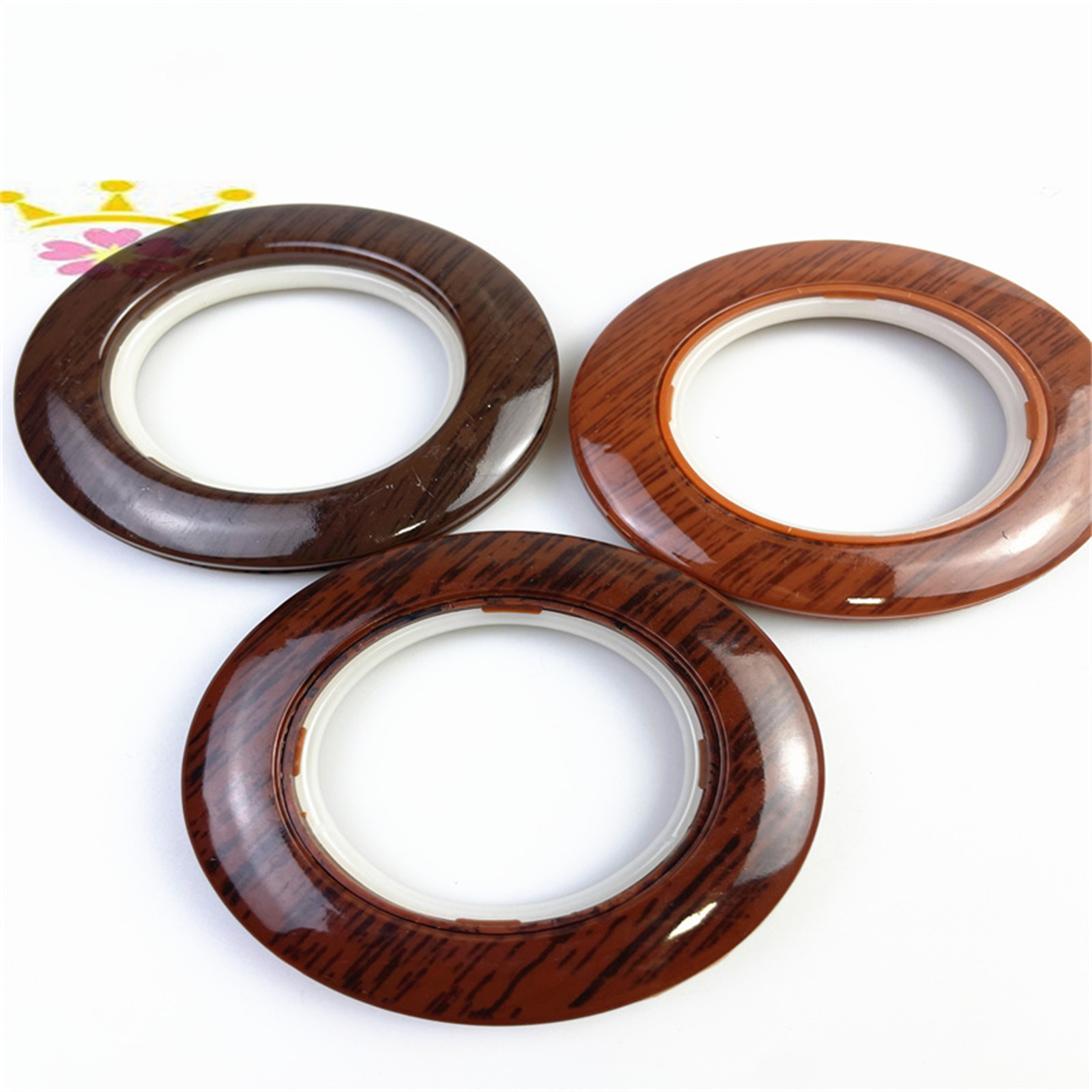 7.7Roman ROD TOPTINS GOOL SALES SALETS RINGS تصميم جديد الستائر الستائر حلقات الستائر البلاستيكية حلقات العيينة